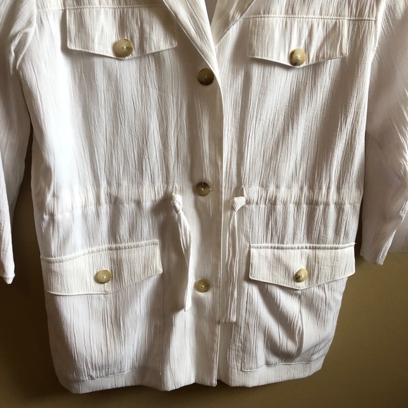 Braemar Petites Light Weight Jacket Top 3/4 Sleeves Tie Waist Boxy C - Picture 2 of 6